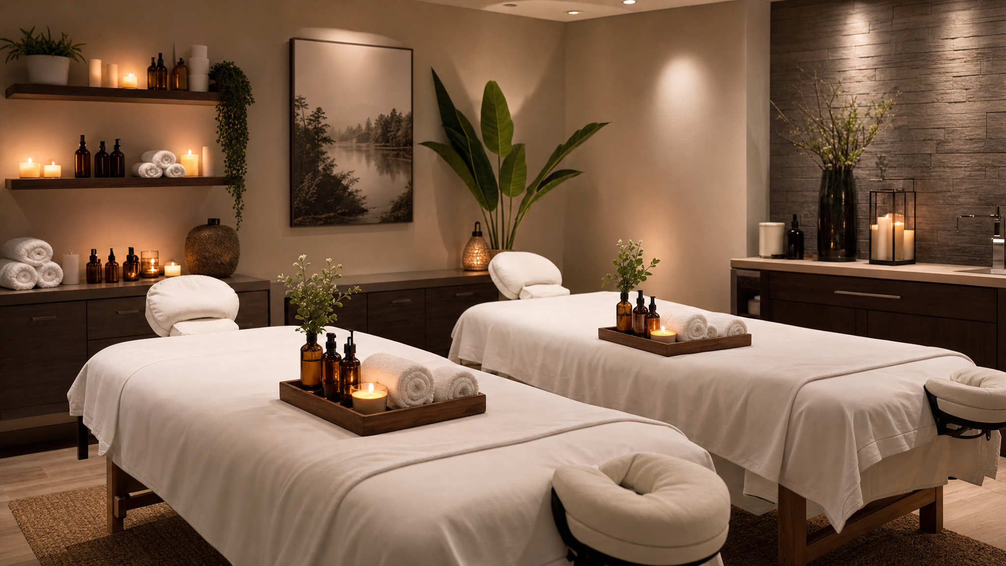 Professional massage setup
